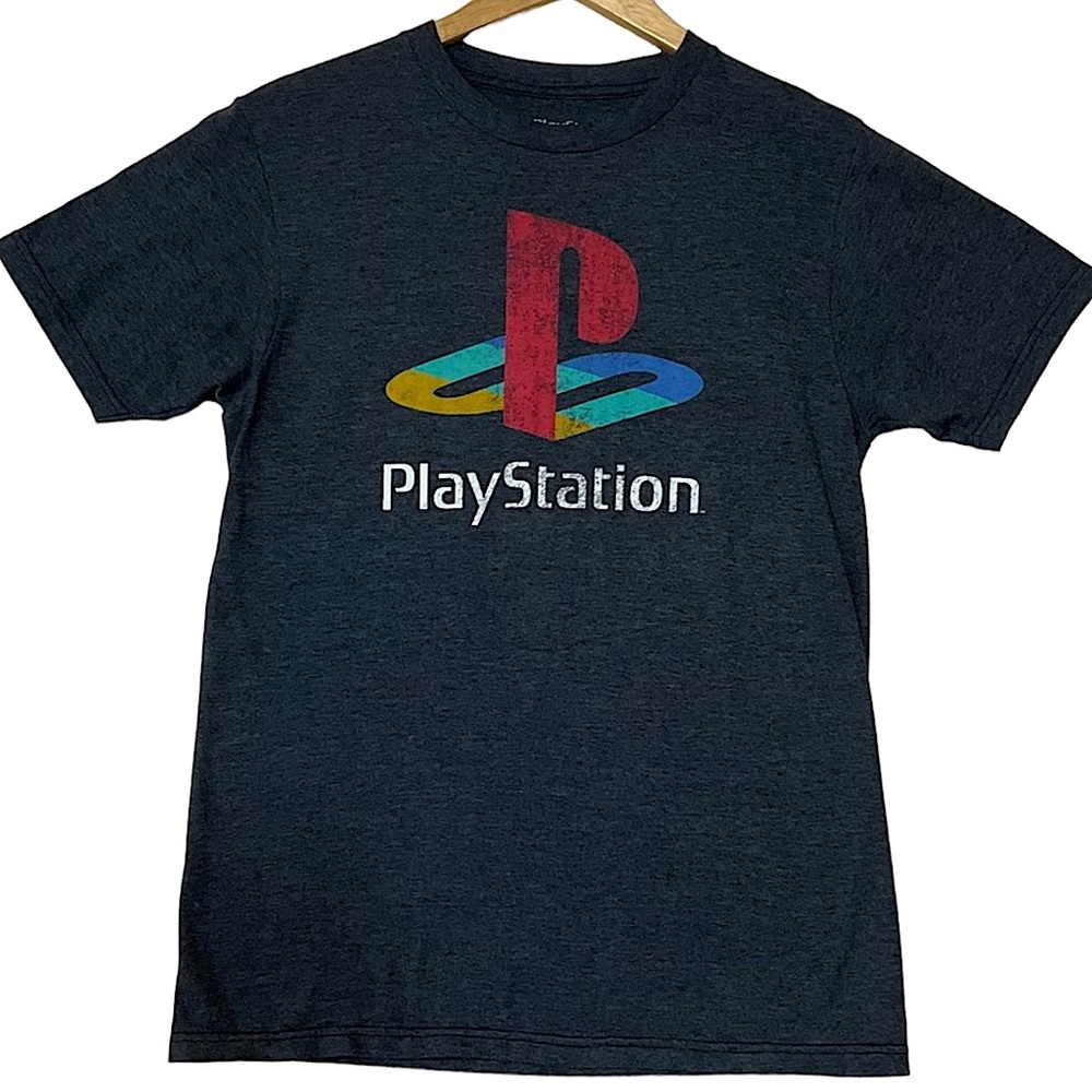 PLAYSTATION x RIPPLE JUNCTION sz Small Graphic Tee Shirt Short Sleeves Dark Gray
